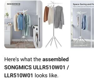 Songmics Foldable Clothes Dryer Rack 2 Tier Laundry Garment Air Dryer Indoor